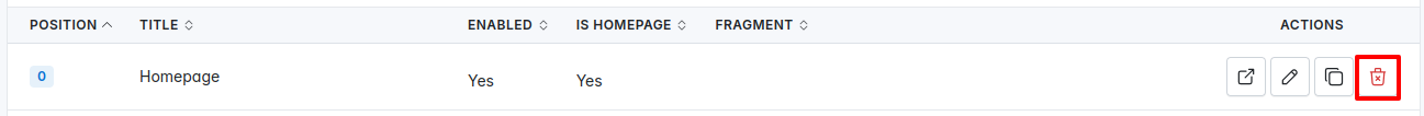 Delete page
