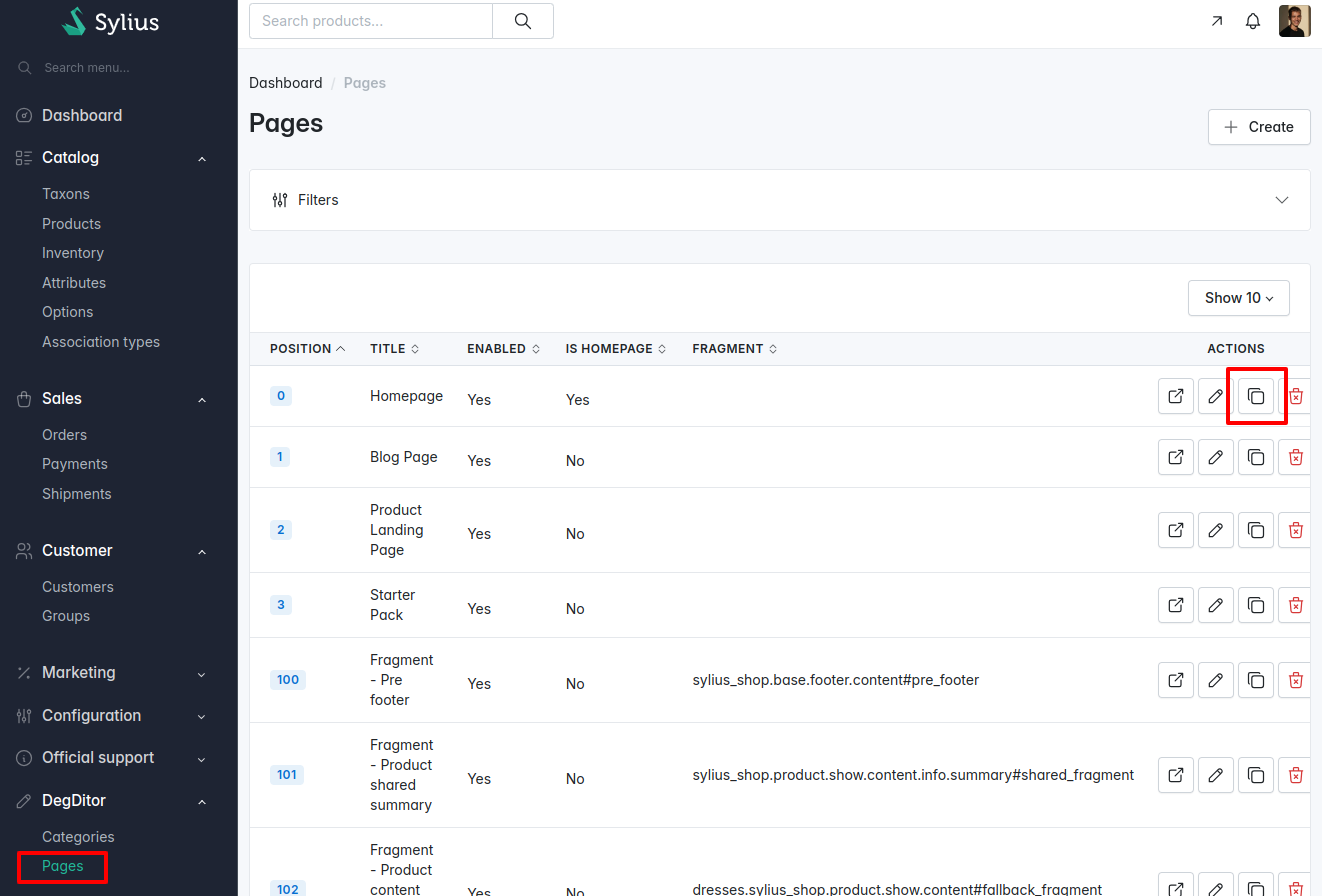 Duplicate page