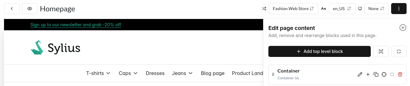 Edit page content